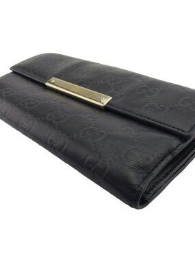 GUCCI Purse Black gold Women 112715 Authentic secondhand